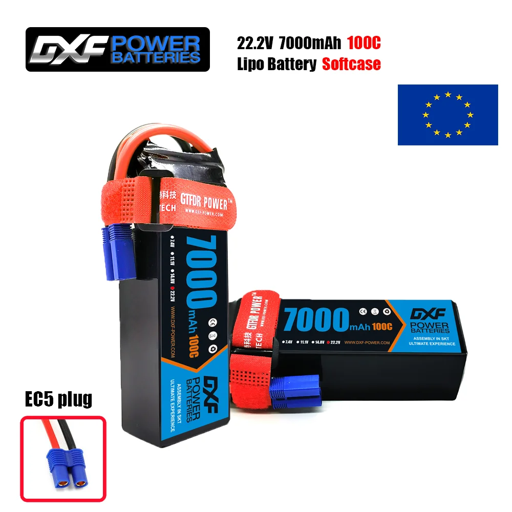 6S Lipo Battery 22.2V 5000Mah - DXF 6S Lipo แบตเตอรี่ 22.2V 7000mAh