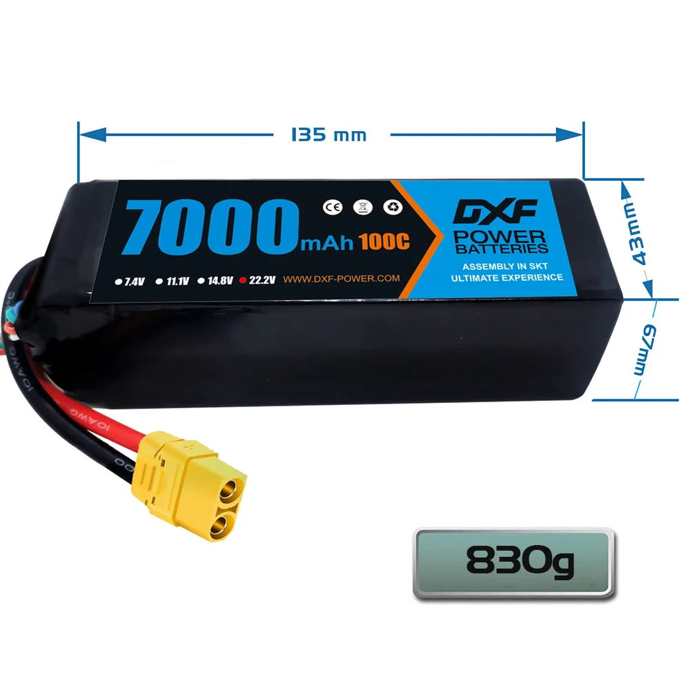 DXF 6S Lipo แบตเตอรี่ 22.2V 70 - 6S Lipo Battery 22.2V 5000Mah บทวิจารณ์และราคา